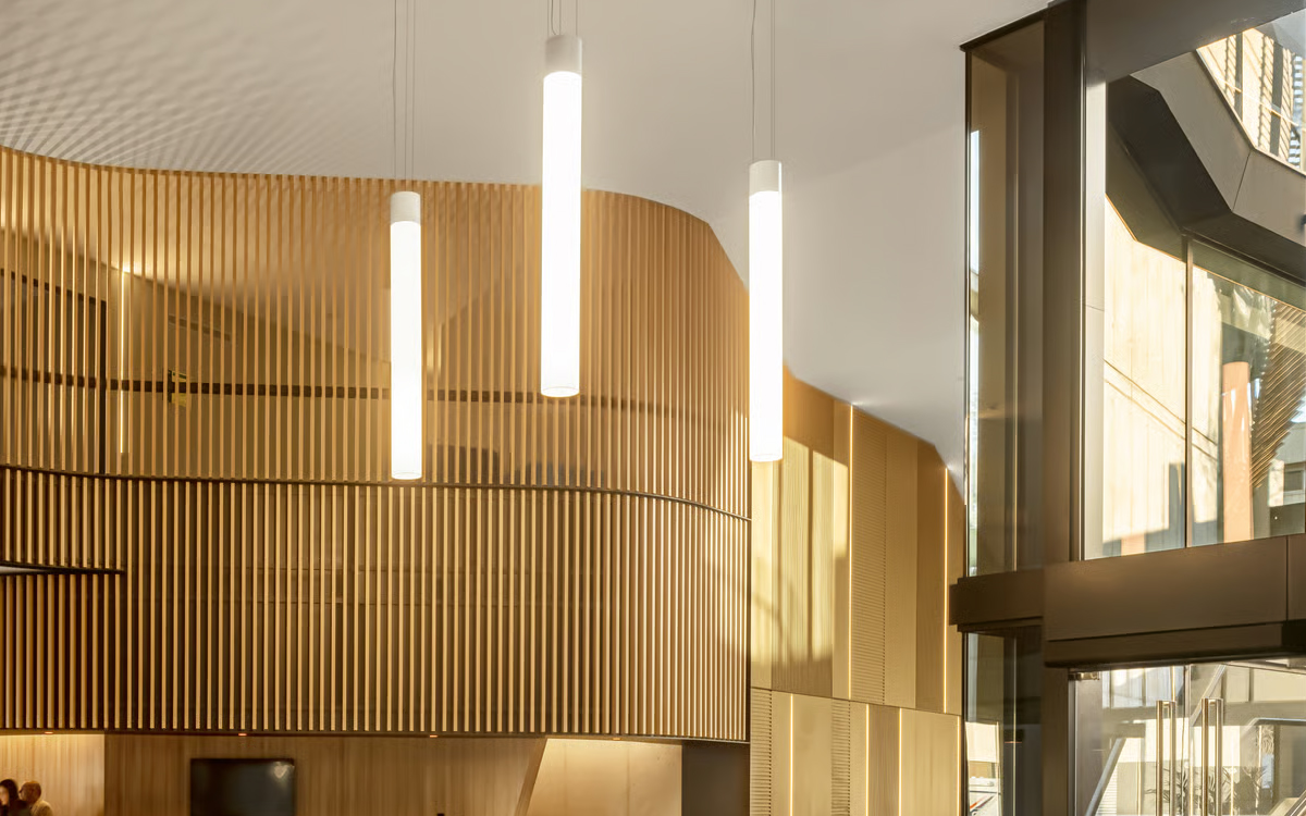 Cylinder Pendant Luminaires with Transparent Cable Suspension for Contemporary Interior Design