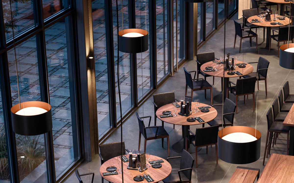 DALI Dimmable LED Pendant Light with Bi-Directional Output for Ambient Lighting