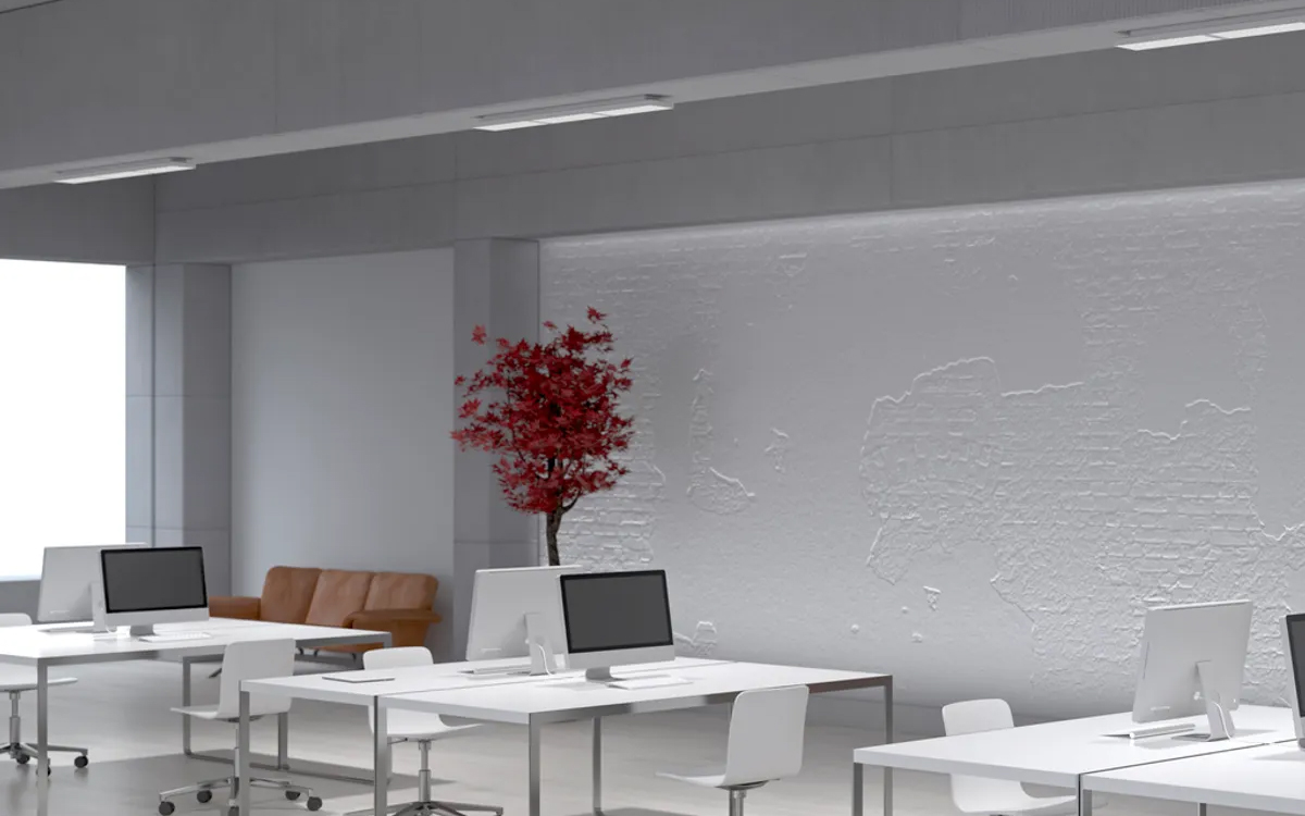 DALI Dimmable Surface-Mount Office Ceiling Light with Anti-Glare Louvres for Modern Work Environments
