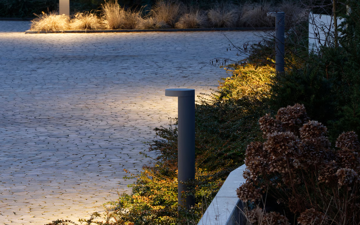 Dark-Sky Compliant Outdoor Bollard Light for Pedestrian Pathways and Parks