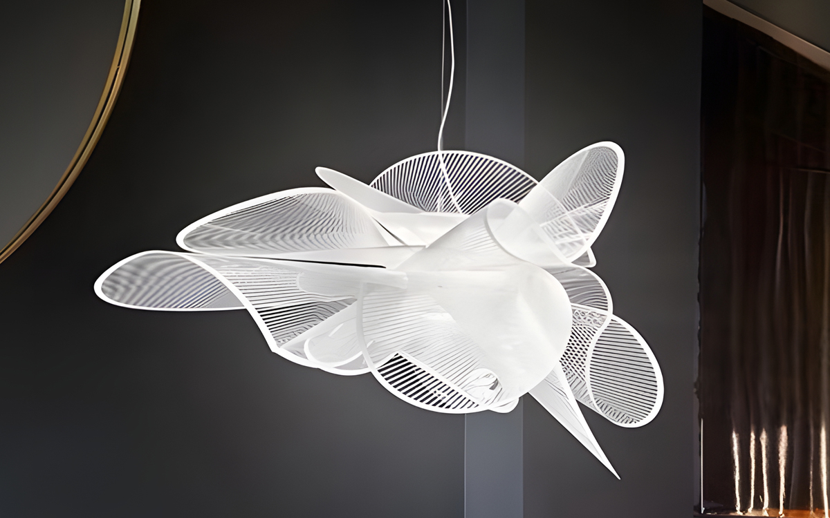 Decorative Pendant Light Inspired by Ballerina Twirls with Handcrafted Cristalflex Design and Integrated LED