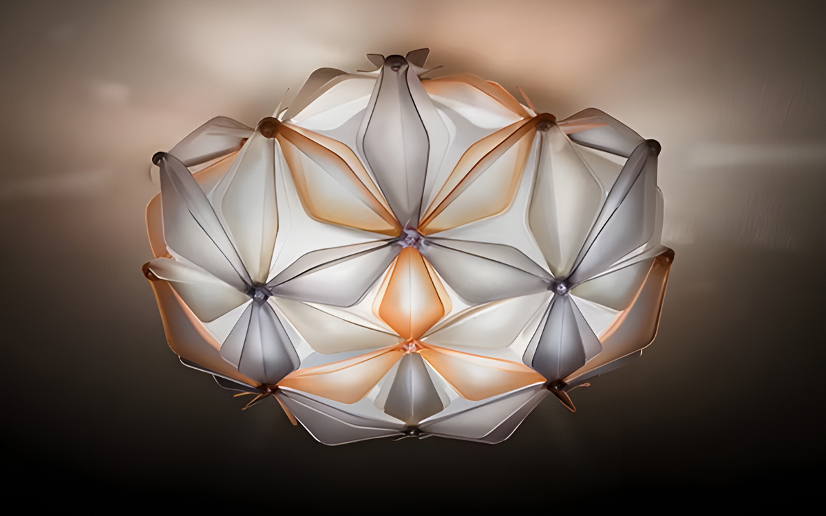 Designer Artistic Ceiling Light with Flower of Life Inspiration, Vivacious Color Options, and Dimmable LED Lighting