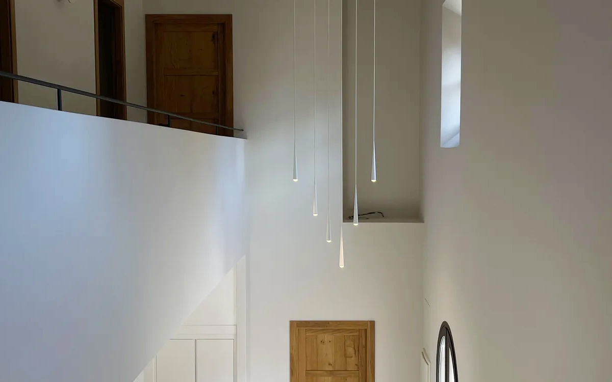 Designer Ceiling-Mounted Six-Light LED Chandelier for Dining Tables, Kitchens, or Living Areas