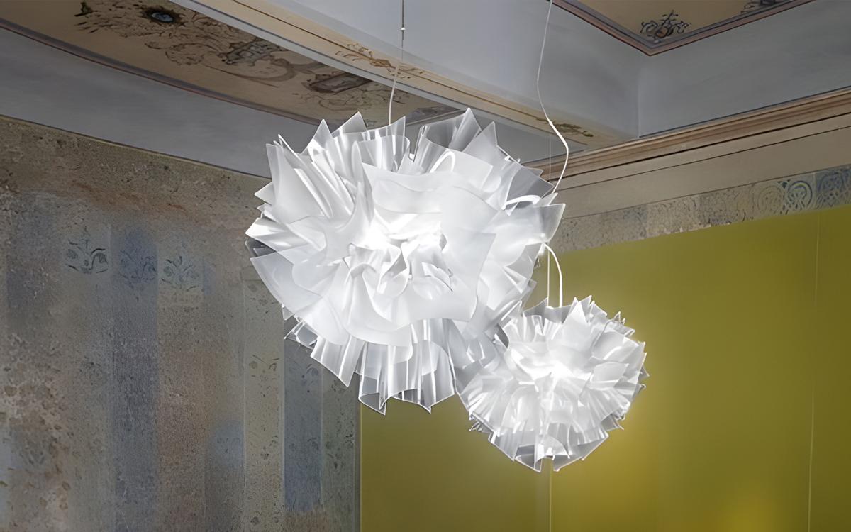 Designer Pendant Light with Handcrafted Pleated Elements and Magnetic System for Elegant Interiors