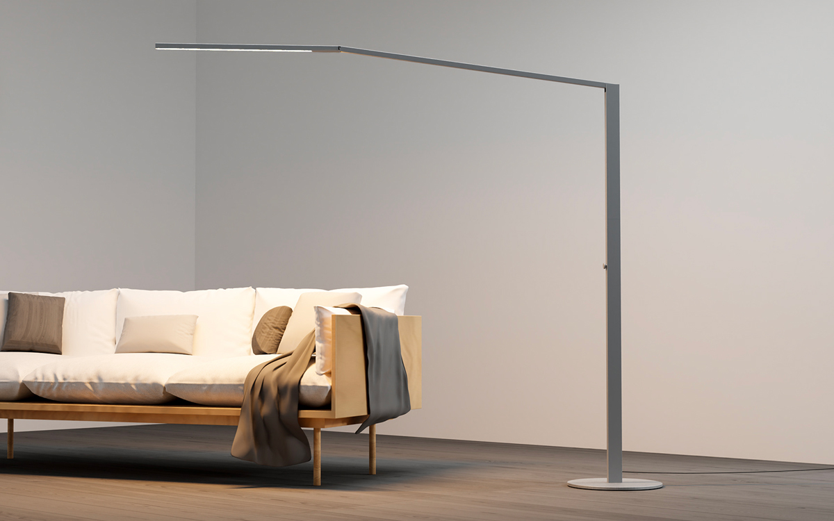 Dimmable LED Floor Lamp with Long Arm Extension for Modern Interiors