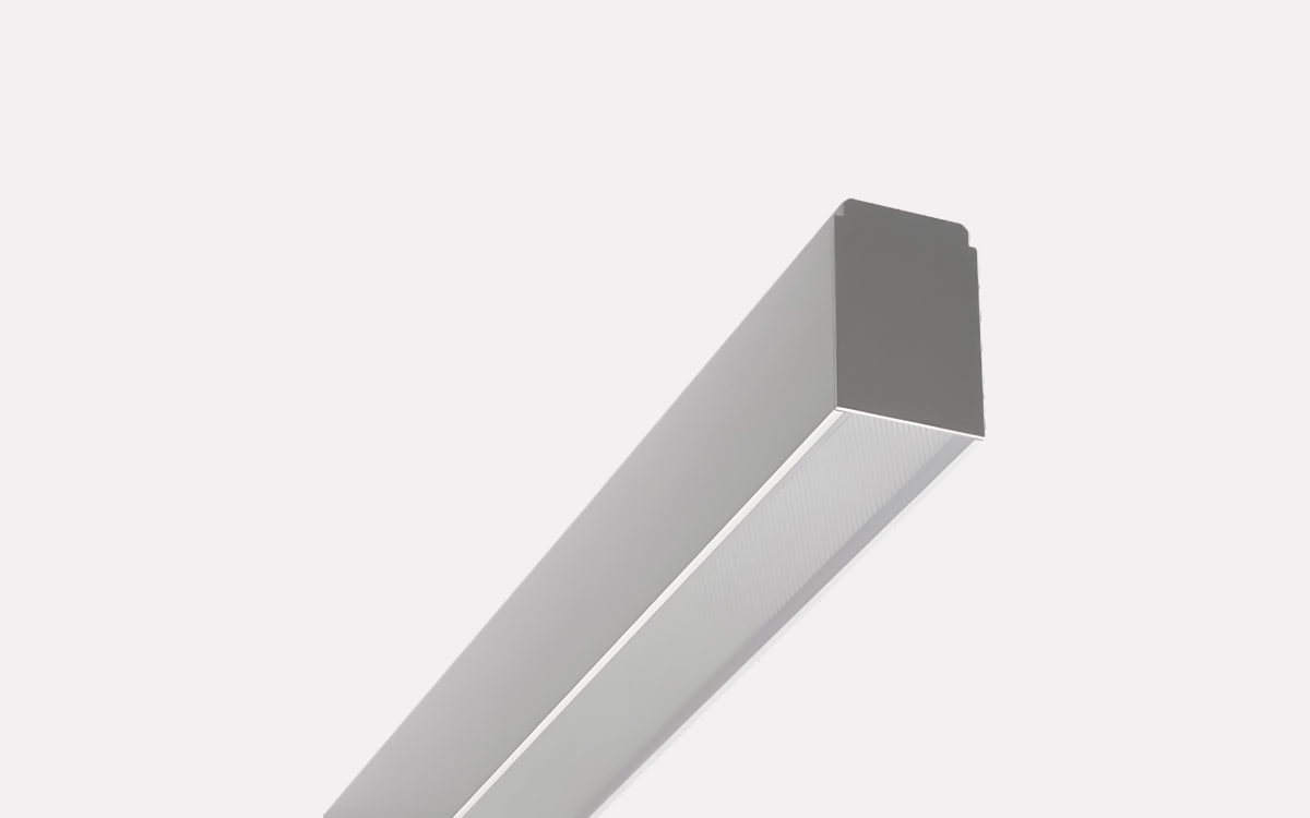Dimmable Linear LED Light Fixture with Glare Control for Surface and Pendant Mounting