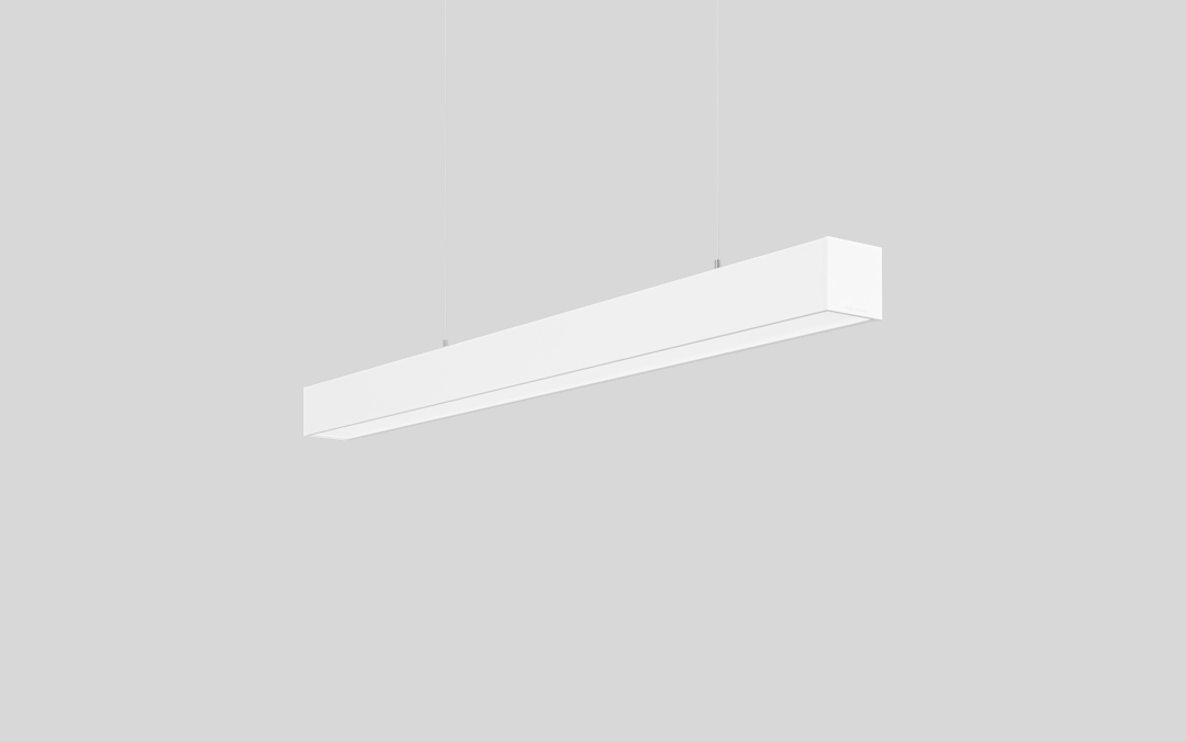 Dimmable Linear LED Pendant Lighting System with Flicker-Free DALI Control for Retail and Hospitality