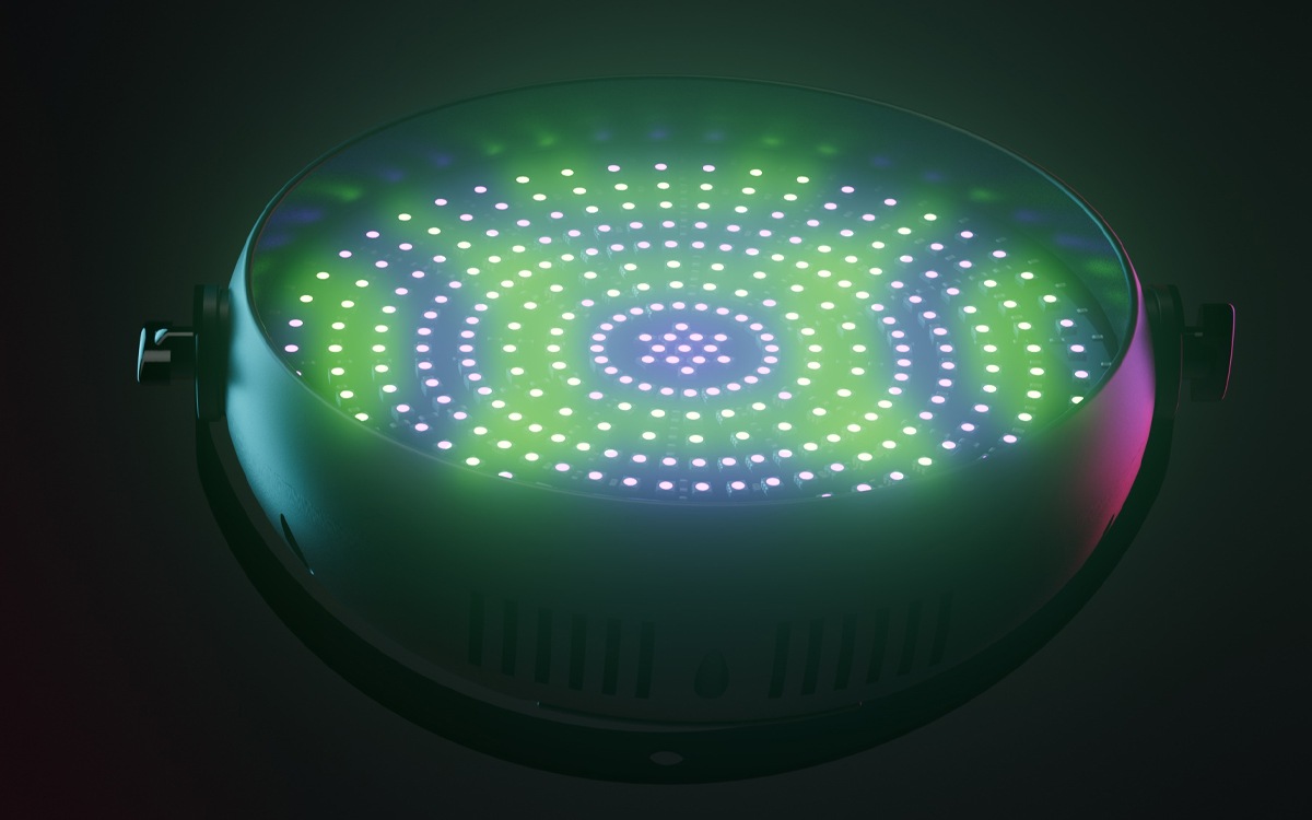 DMX512 Controllable LED Cyclone Light with RGB Color Mixing and Layered Background Effects