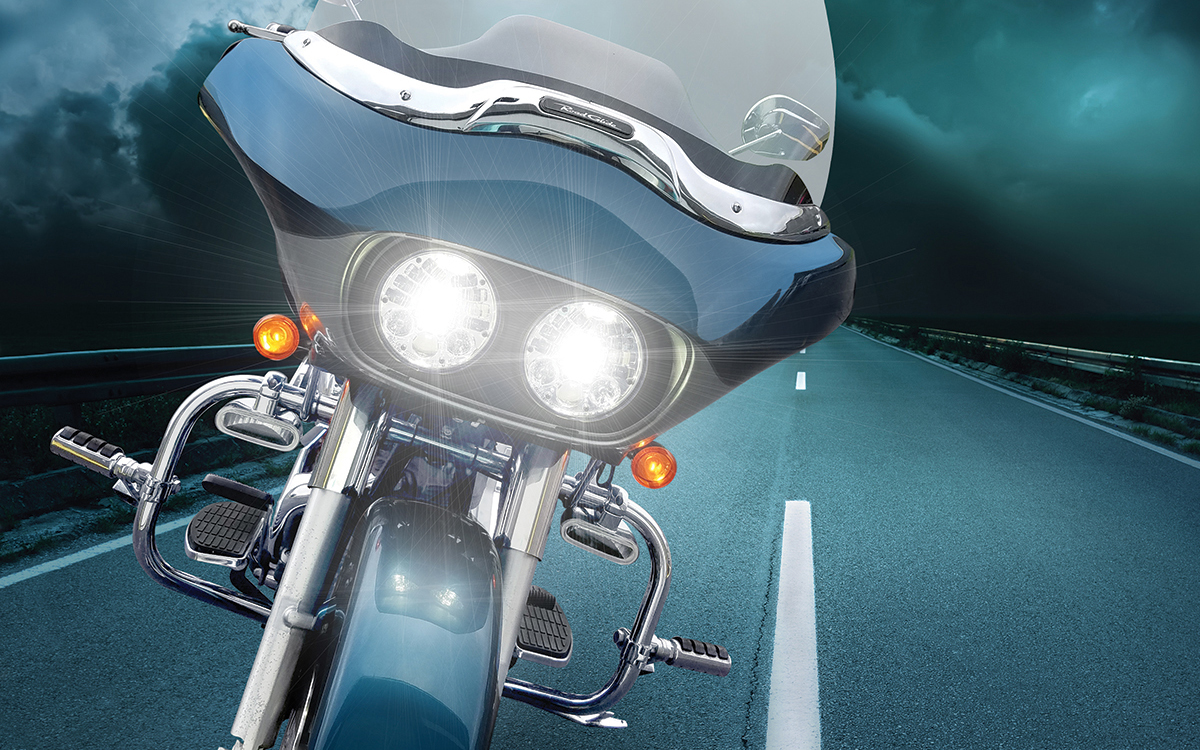 Dual Beam Adaptive LED Motorcycle Headlights for Harley-Davidson Road Glide® Touring Models