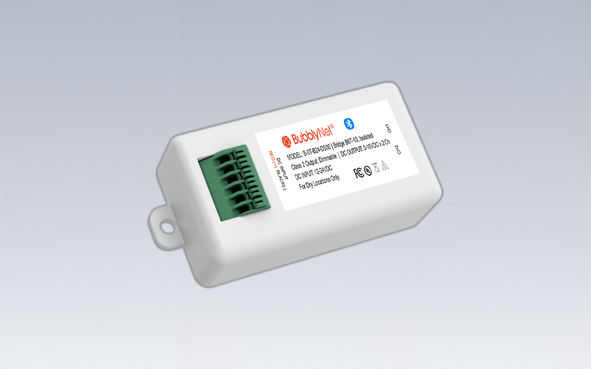 Dual Channel Tunable White Bluetooth Mesh Controller for 0-10V LED Drivers and Smart Lighting Networks