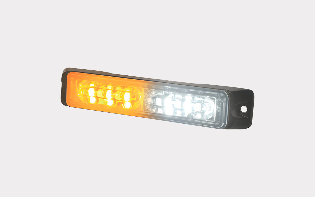 Dual-Color LED Warning Strobe and White Scene Worklight with Integrated Override Function
