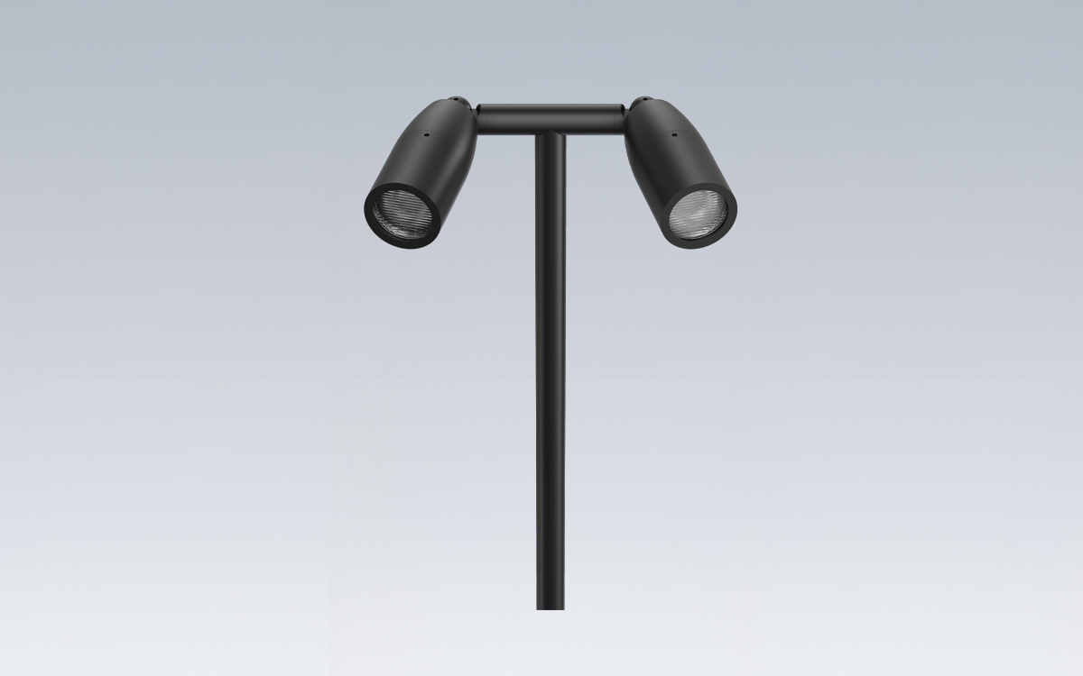 Dual-Head LED Sign Light with Flood and Spot Beams for Indoor and Outdoor Installations on Medium Signage