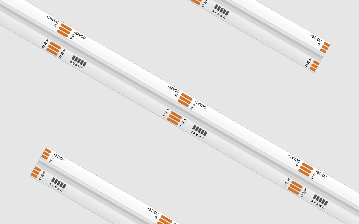 Dynamic RGBTW COB LED Strip Light with DMX Control for Accent, Cove, Decorative, and Architectural Lighting