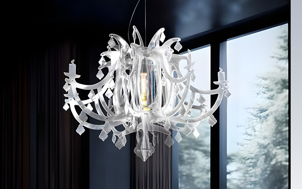 Elegant 8-Arm Chandelier Light with Refined Reflections for Dining Rooms, Living Rooms, and Luxury Interiors