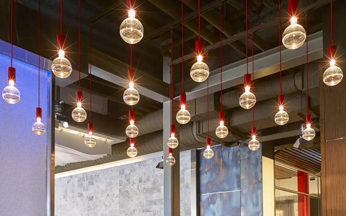 Elegant Glass LED Pendant, Ceiling, and Wall Sconce Lighting with A19, T10, and G40 Glass Bulbs