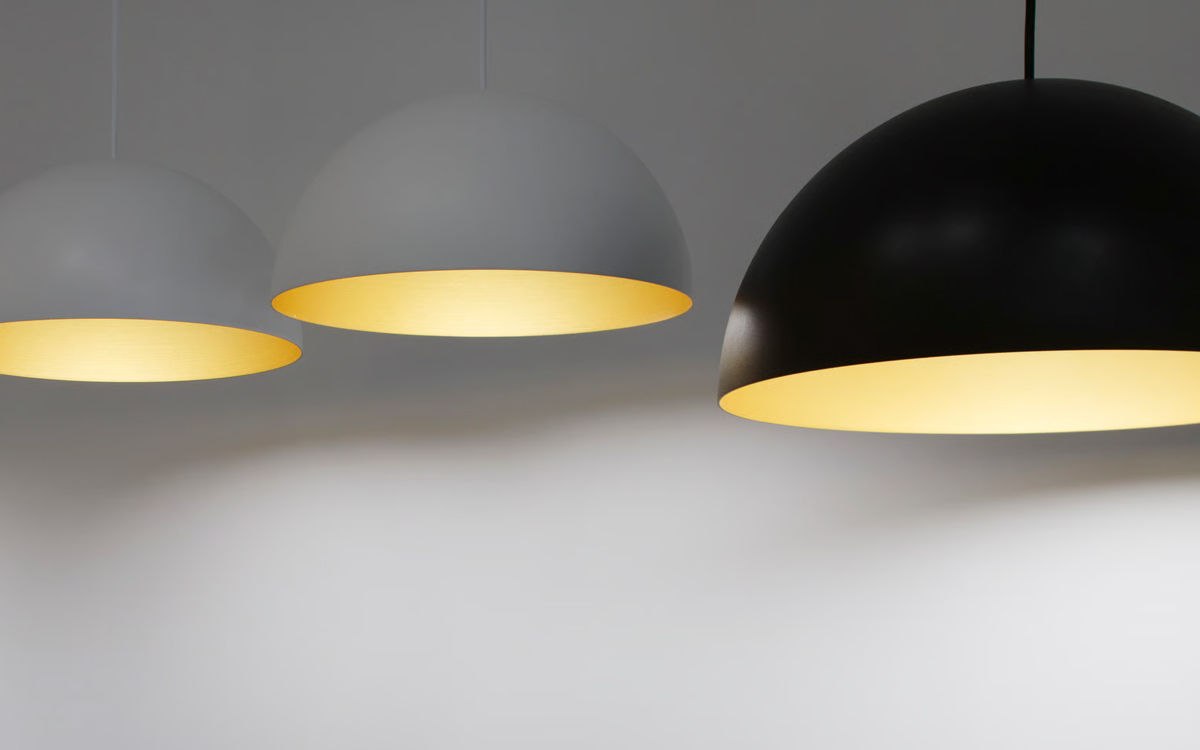 Elegant Shielded LED Pendant Luminaires with Metallic Interior for Warm Ambient Lighting