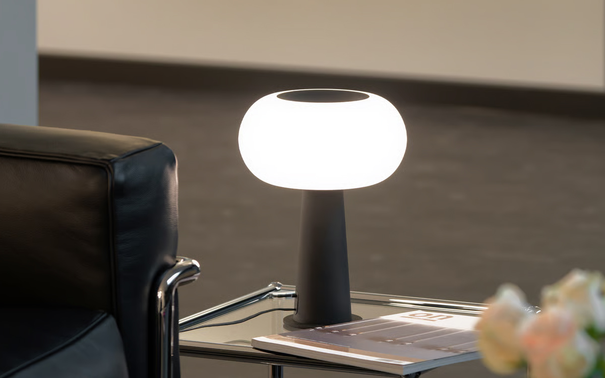 Elegant Translucent White Table Light with Smart Control for Hotels, Homes, and Restaurants