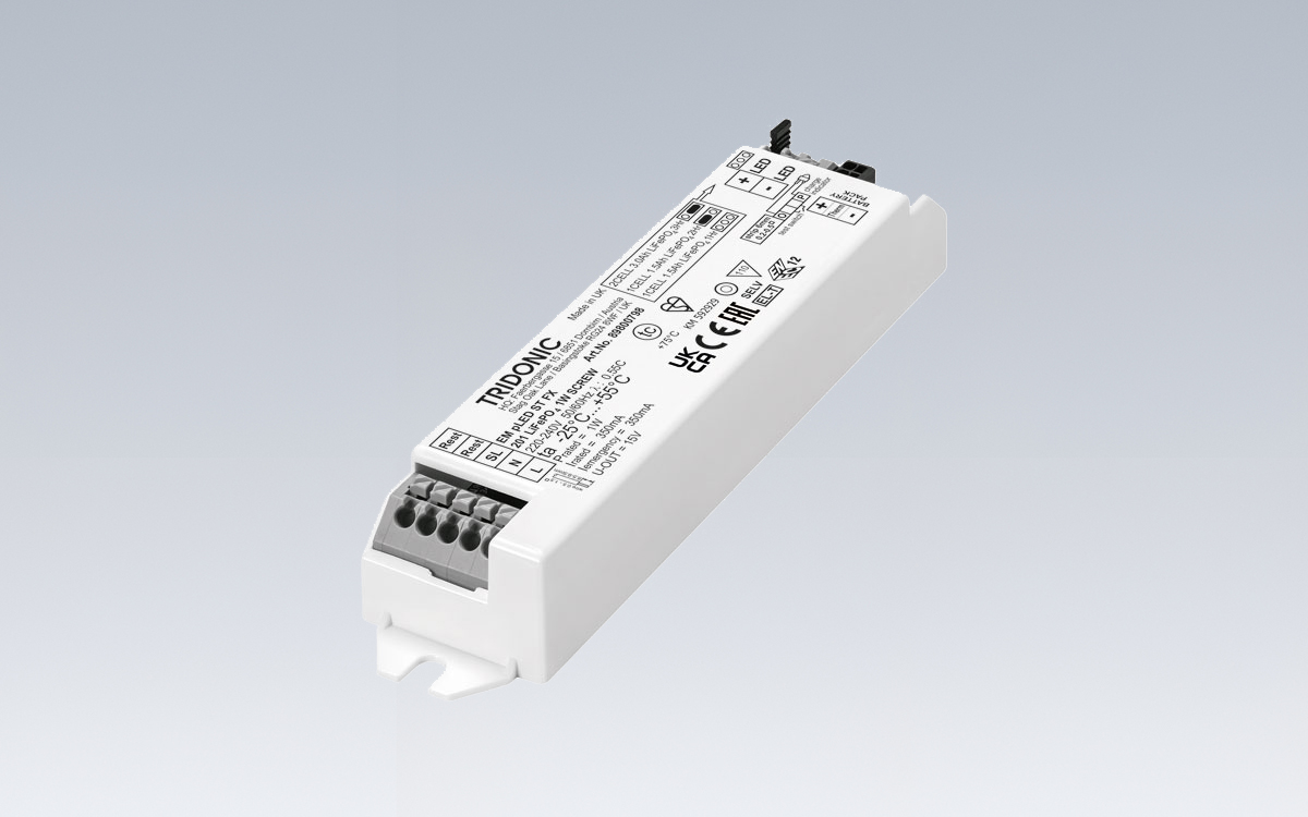 Emergency LED Driver with Intelligent Battery Management and SELV Compliance for Offices, Retail, Hospitality, and Public Spaces