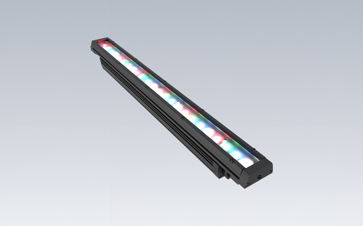 Exterior Linear RGBW LED Wall Washing, Grazing, and Flood Light with DMX512 and RDM Addressable Control