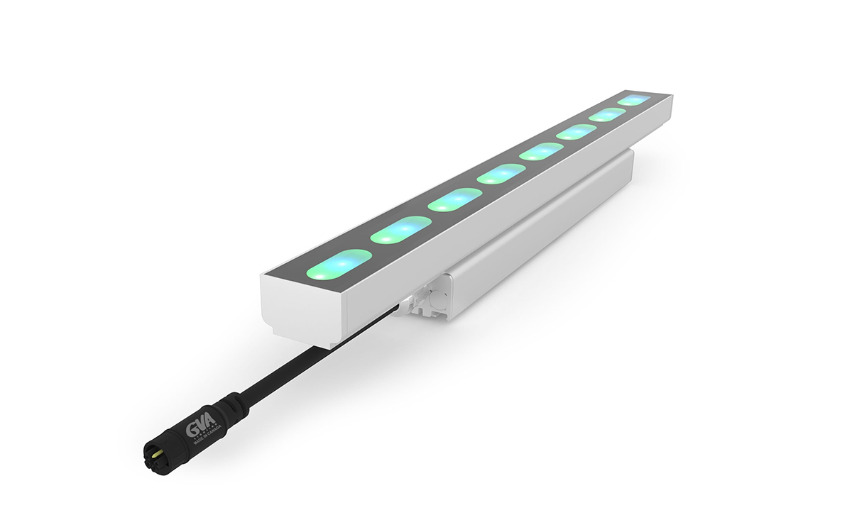 Exterior RGBW Linear LED Fixture for Wall Washing and Grazing with DMX, Art-Net, sACN, and DALI Control Compatibility