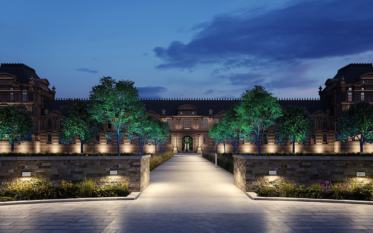 Exterior Semi-Recessed LED Wall Light for Pathway Borders, Façade Corners, and Building Entry Zones