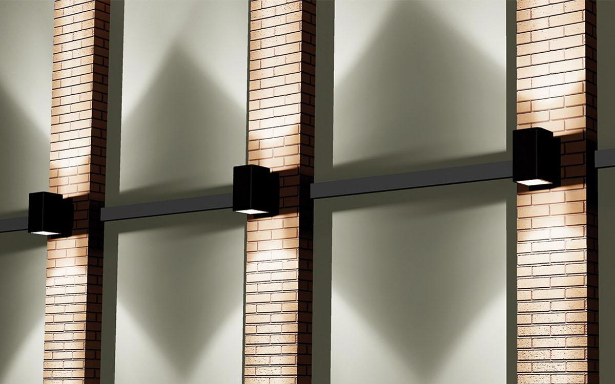 Exterior Wall Light with Uplight and Downlight for Façade Accents
