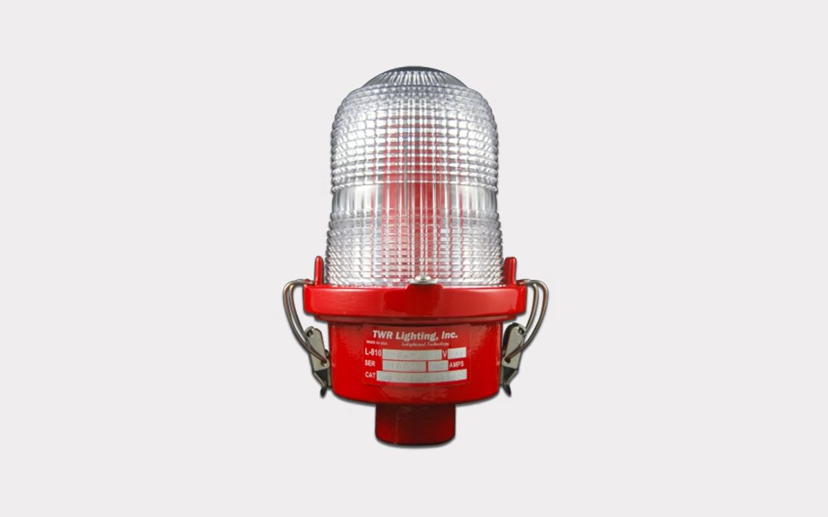FAA Type L-810 Red and IR LED Obstruction Beacon for Towers, Cranes, and Elevated Structures