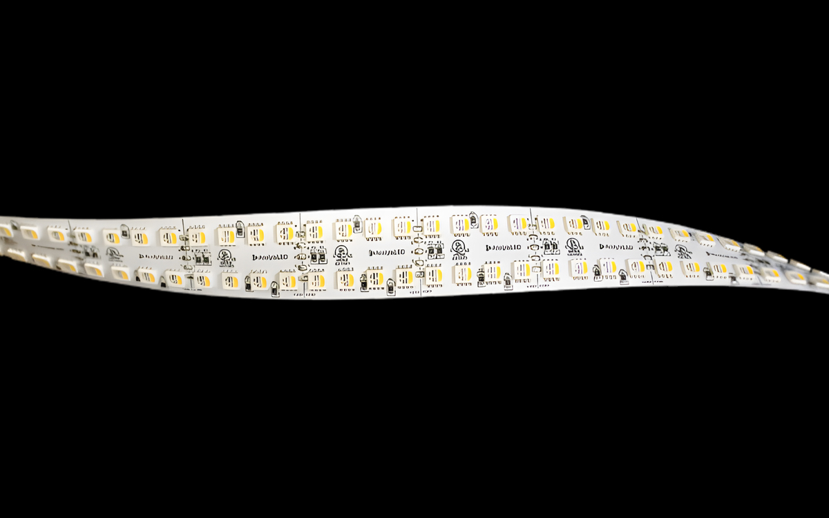 Flexible RGBW and RGBA Double Row LED Strip Lights for Interior Accent and Architectural Lighting Projects