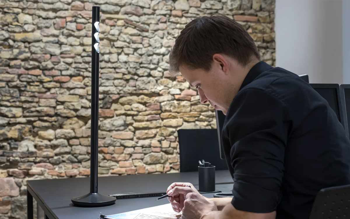 Flicker-Free, Dimmable LED Desk Lamp with Anti-Glare Optical System for Offices, Libraries, and Creative Workspaces