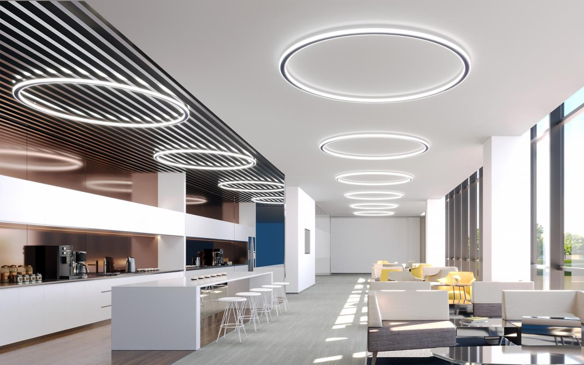 Flush Mount Dimmable LED Ring Fixture with Adjustable Color Temperature
