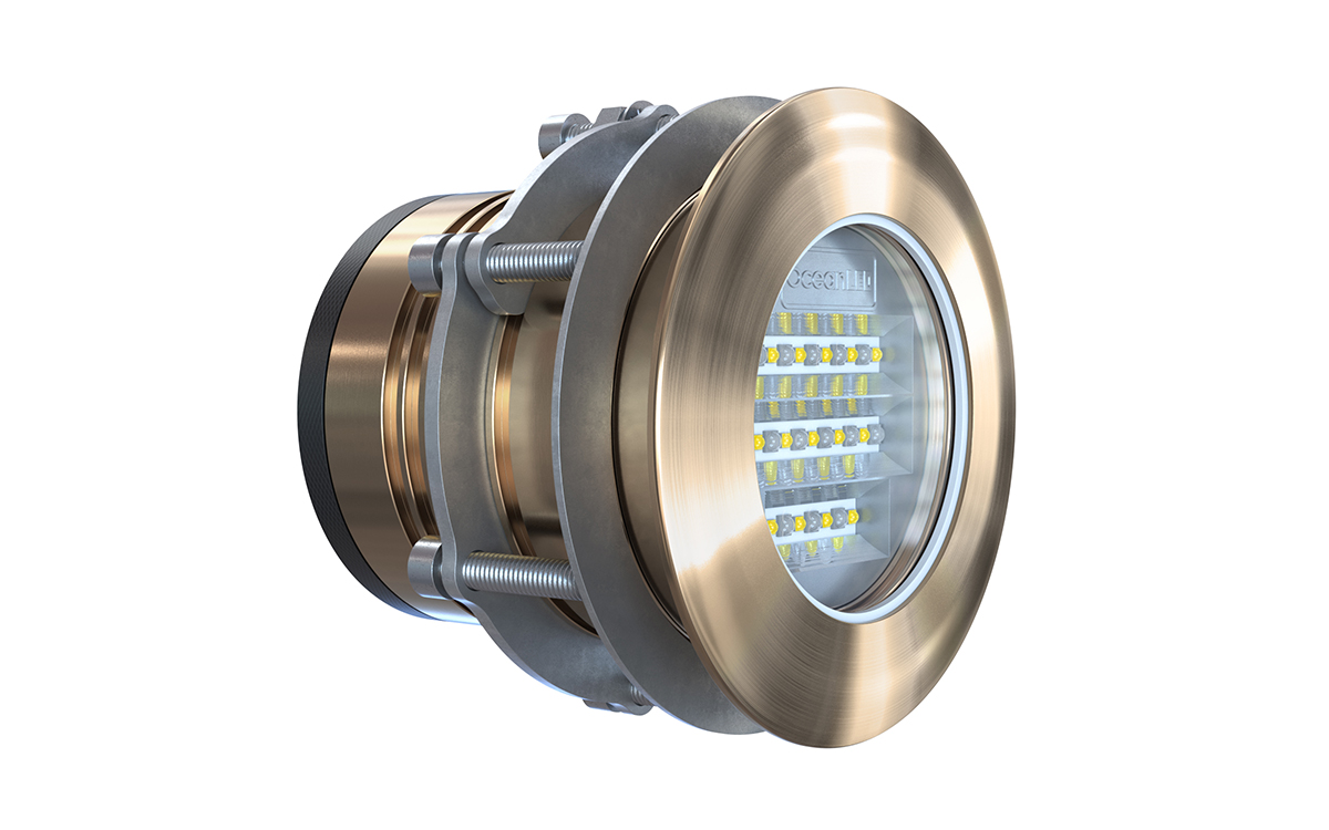 Flush-Mount High-Power Underwater LED Yacht Light for Tight Stern, Hull, or Transom Installations