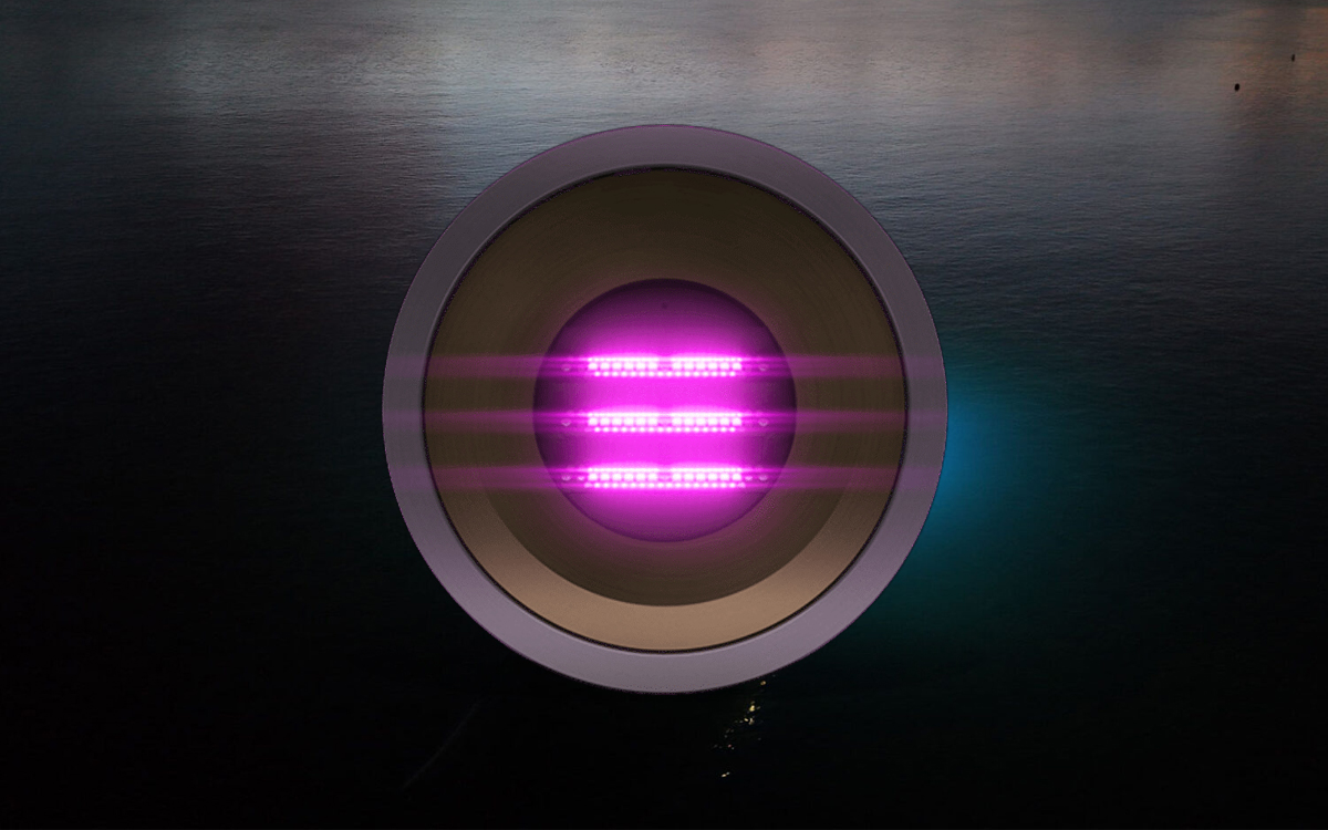 Flush Mount Underwater LED Light with Internal Louvered Array for Compact Hull Spaces