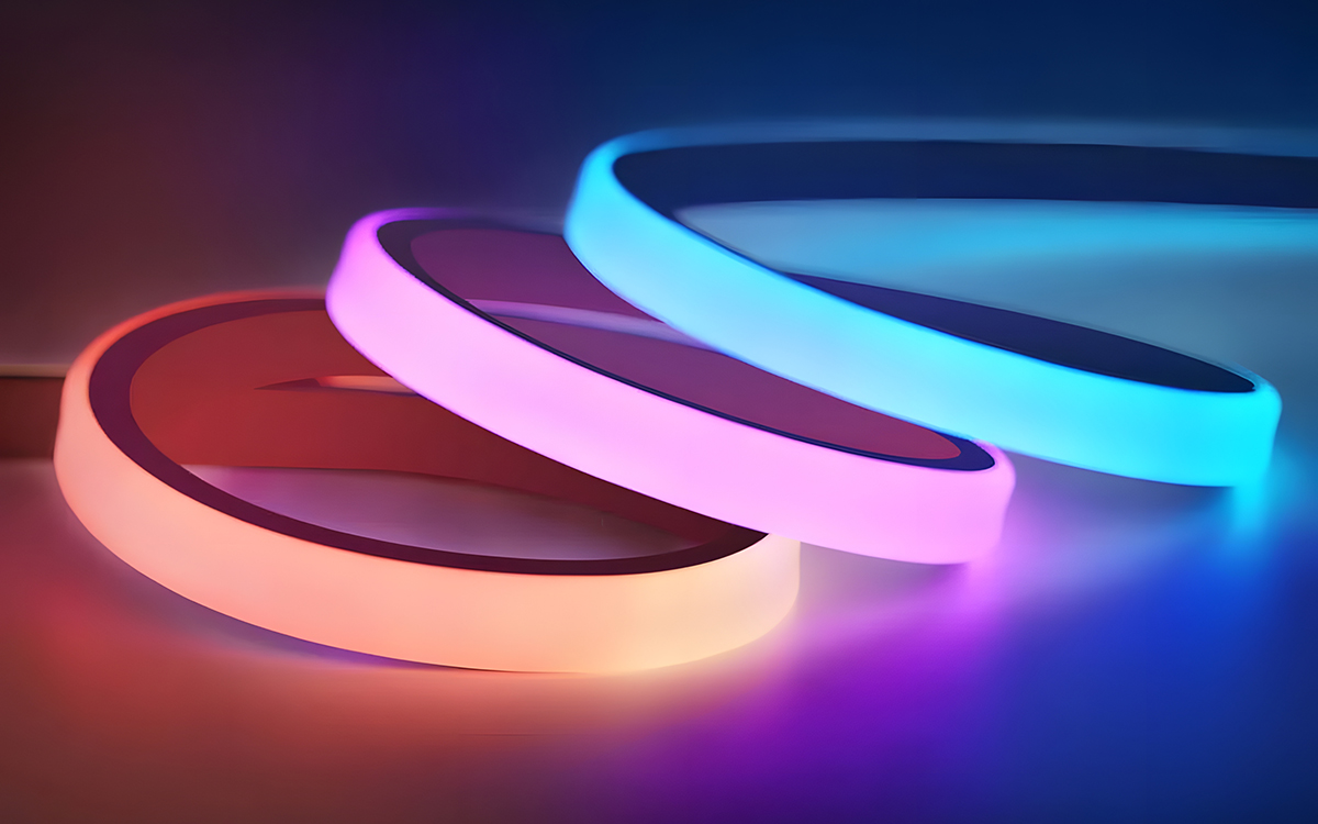 Govee Gaming LED Neon Rope Light with Soft Silicone Diffused RGBIC Lighting for Eye-Friendly Desk Illumination