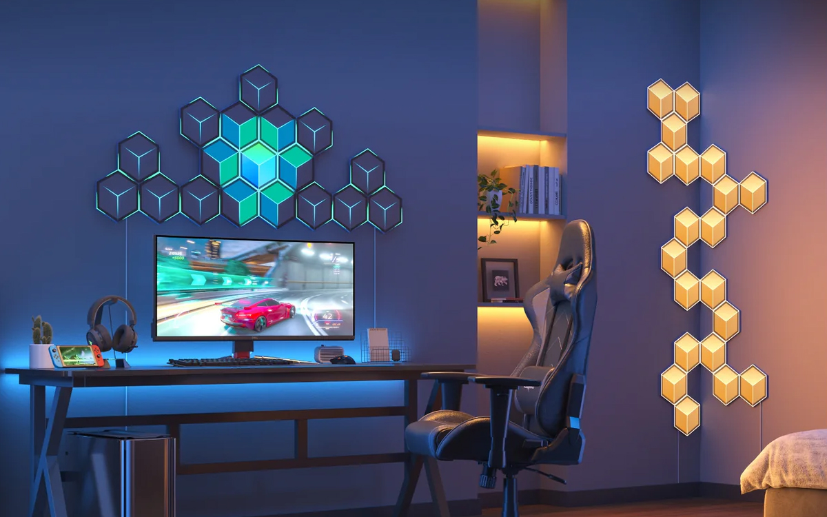 Govee Modular Smart Hexagon Wall Light Panels with RGBIC 3D Effects for Gaming and Room Decor