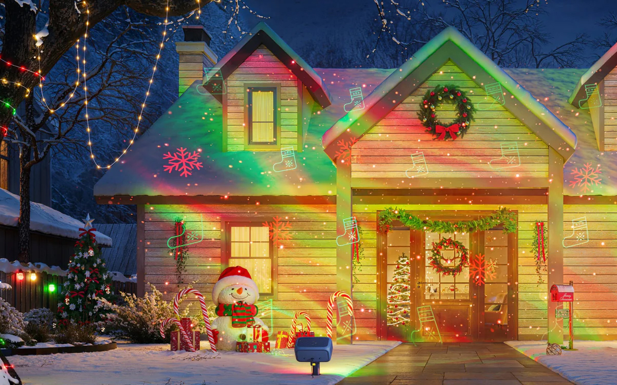 Govee RGBIC Outdoor Laser Projector Light with Aurora Effects for Halloween and Christmas