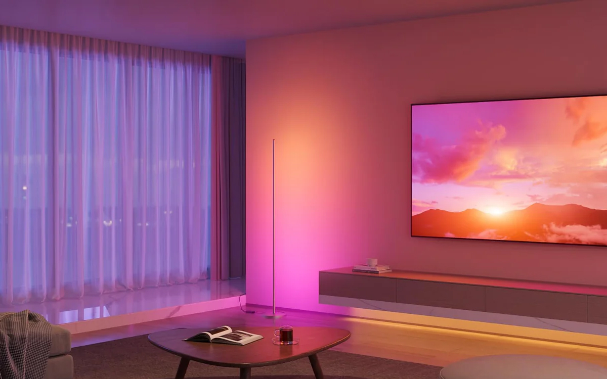 Govee RGBICW Color-Changing Floor Lamp with Music Reactive Lighting for Dynamic Ambient Room Effects