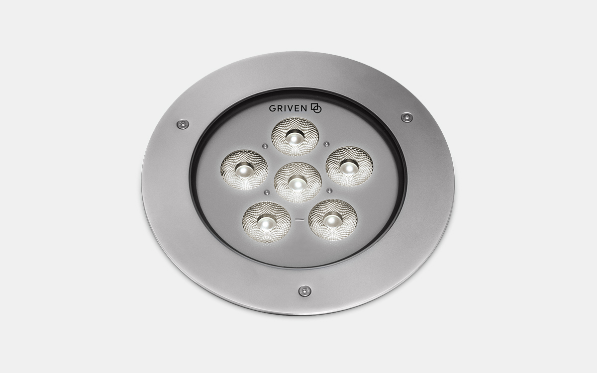 Ground Recessed LED Uplighter with Tunable White Light for Exterior Wall Grazing and Spot Lighting