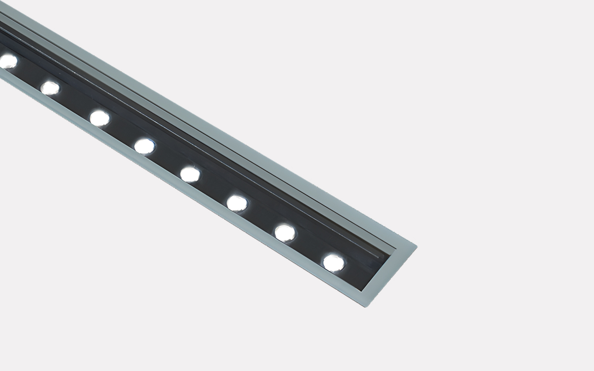 Ground Recessed Linear LED Luminaire for Outdoor Continuous Row Mounting