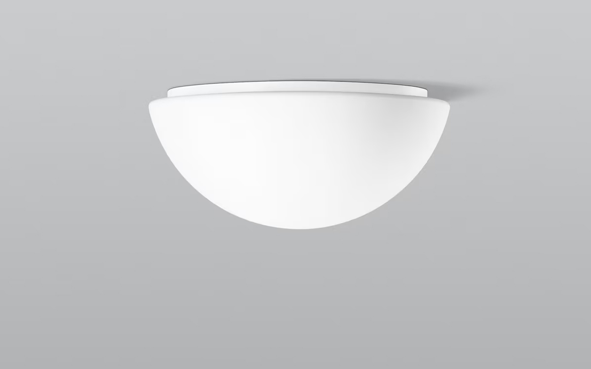 Hand-Blown Satin Opal Glass LED Ceiling Light with High CRI and Custom Trim Ring Finishes