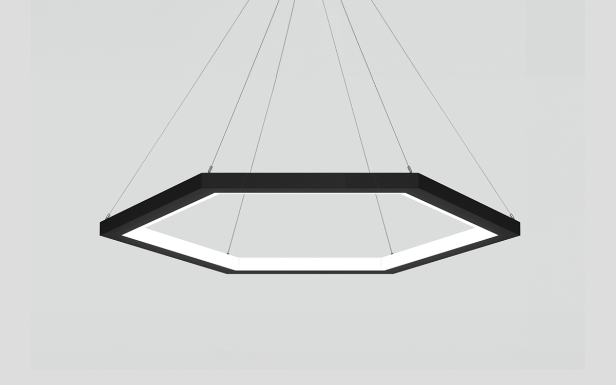 Hexagonal LED Pendant Light for Retail, Office, Hospitality, and Public Spaces