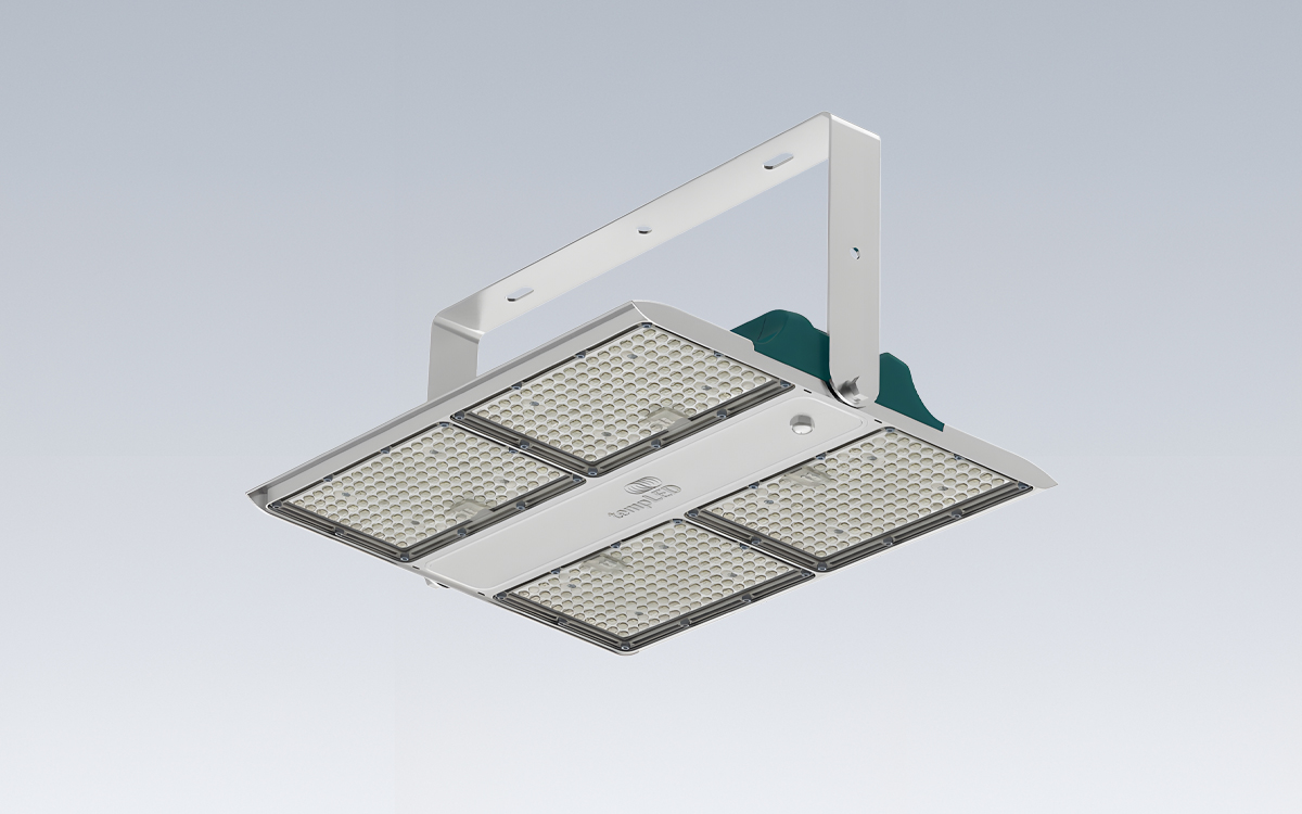 High Bay LED Light for Manufacturing Plants, Sports Halls, and Warehouses with DALI-2 Dimming, CLO Functionality, and Modular Design
