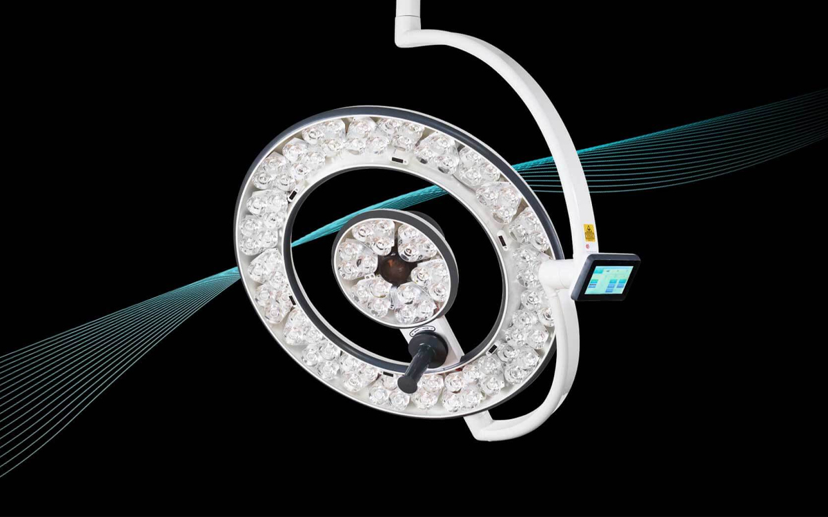 High CRI LED Surgical Light with Shadowless Optical Platform, Variable Color Temperature, Low Turbulence Intensity