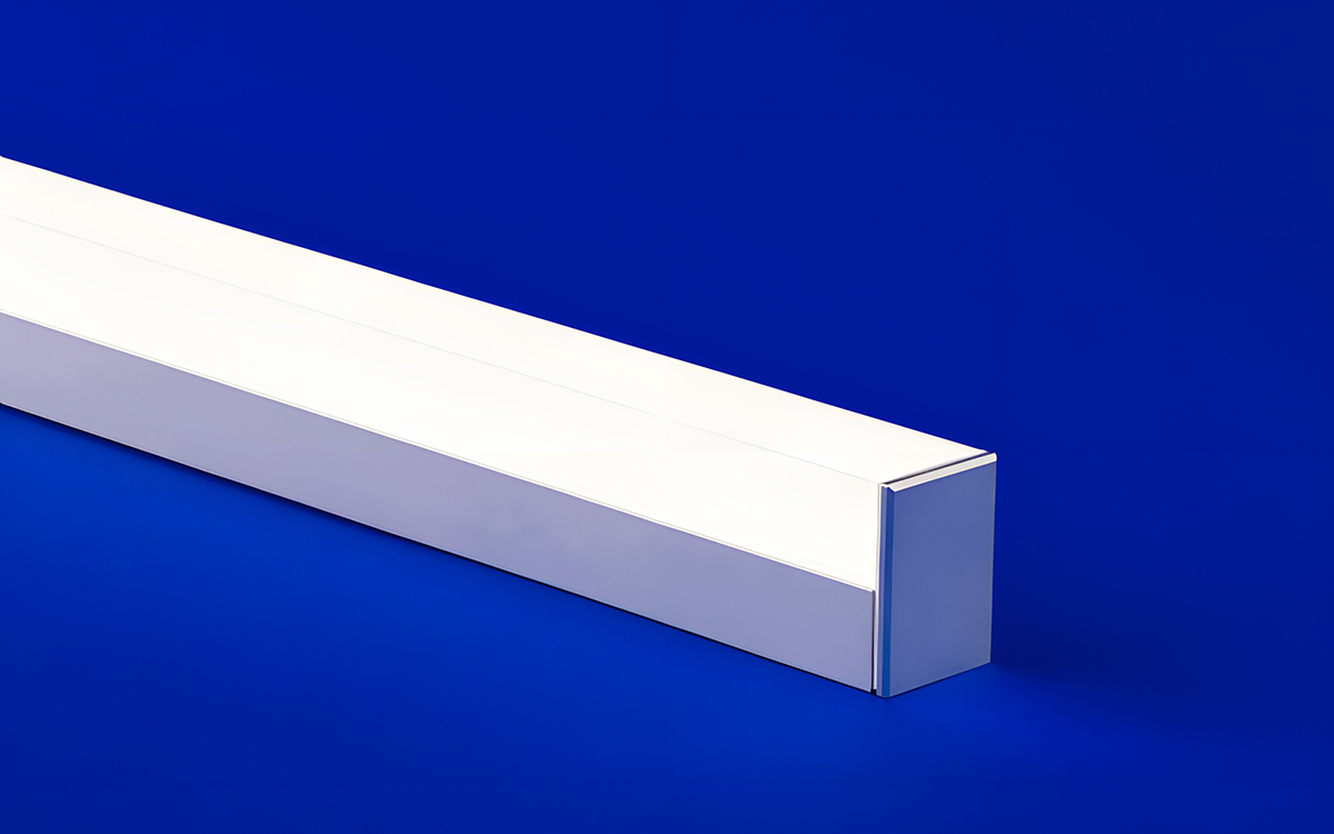 High CRI Linear LED Fixture with Drop Lens and White Optics for Hospitality and Commercial Spaces