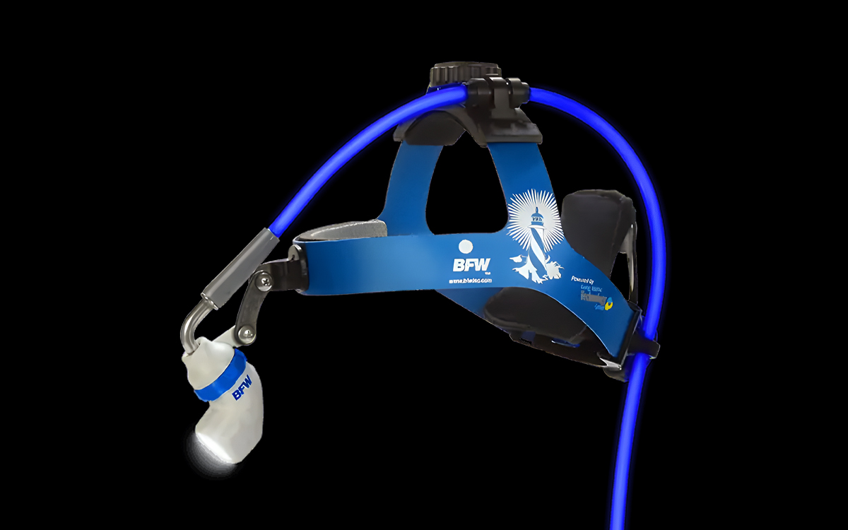 High-Intensity Fiber Optic Surgical Headlight with ACMI Port Connectivity Across Multiple Surgical Platforms