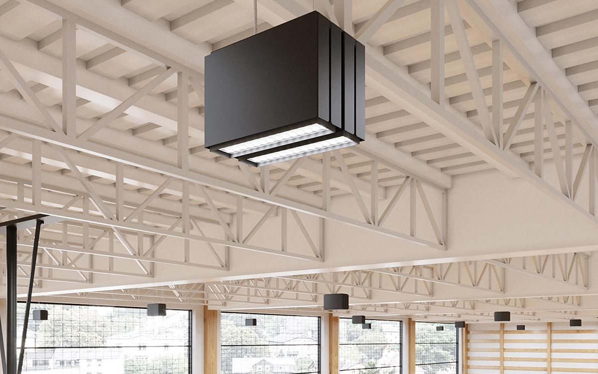 High Output Multi-Spotlight LED Pendant Lighting System for High Bay Spaces