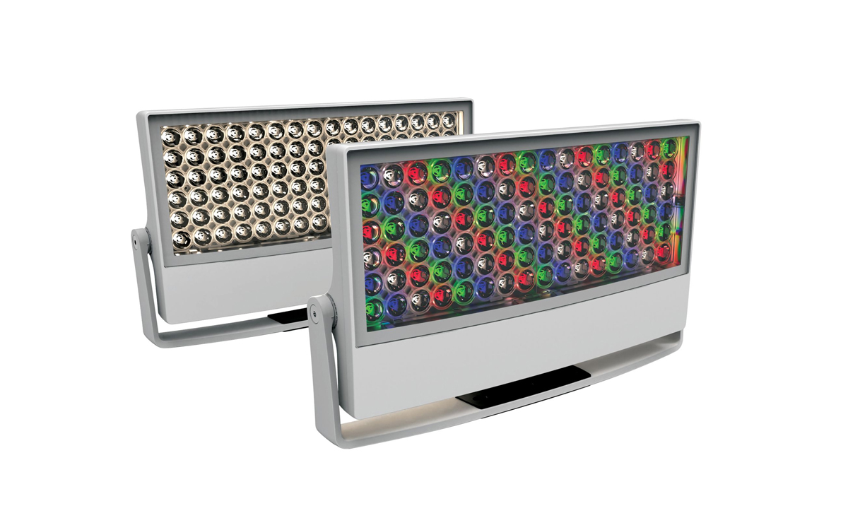 High-Power Dimmable Architectural LED Spotlight/Floodlight with Color-Changing, Tunable White, and Static White Light Engines