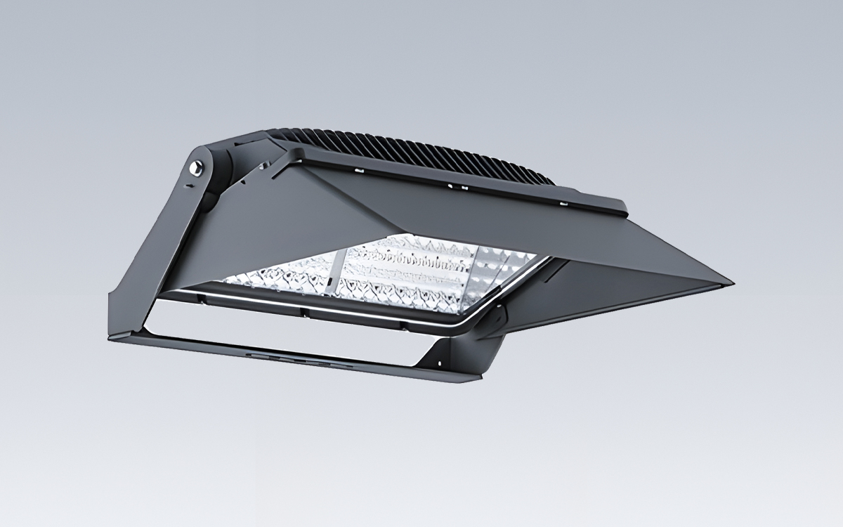 High-Power LED Asymmetric Floodlight with Ultra-Low Glare and Obtrusive Light Control for Sports and Area Lighting