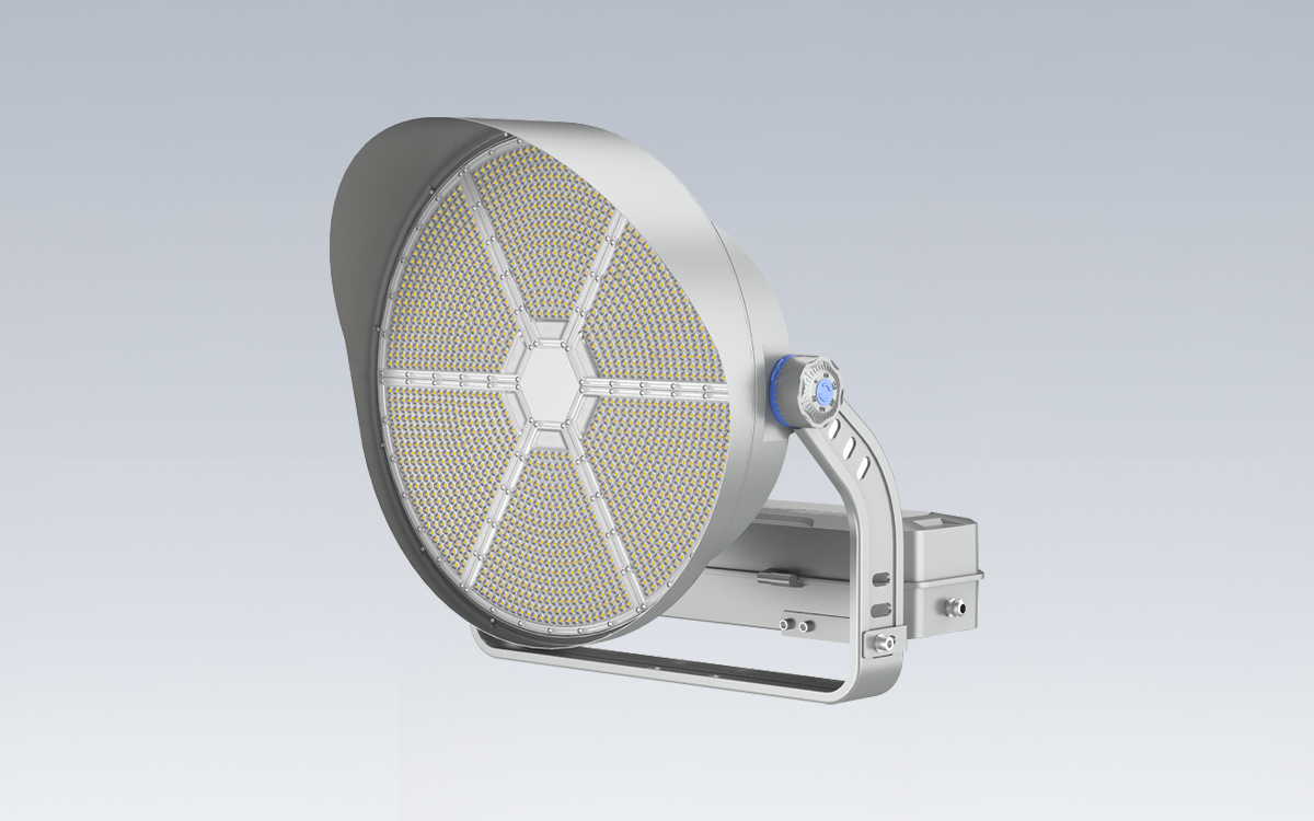 High-Power LED Flood Light with High CRI and TLCI for High Mast Stadium, Airport, and Dock Lighting