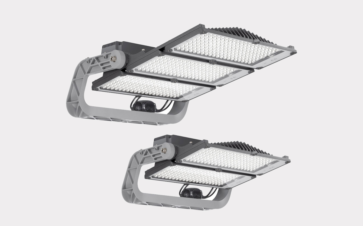 High Power LED Floodlight for Large-Area Industrial and Sports Lighting Applications