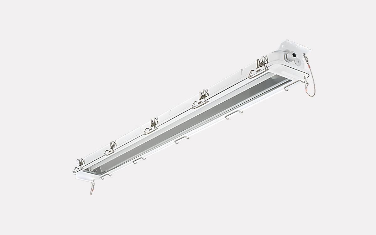 Impact and Chemical Resistant Linear Low Bay Light for Industrial Environments and Wash-Down Areas